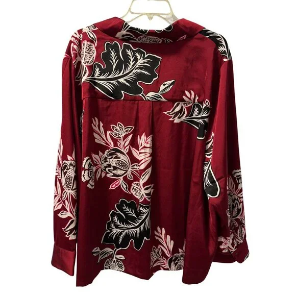 Rafaella Womens Floral Button-Up Blouse Sz 3X Polyester Jacket blouse. NWT - Picture 10 of 12